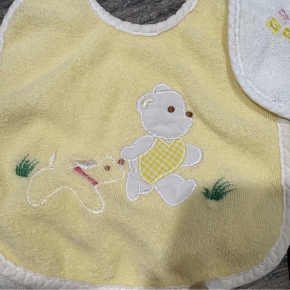 Lot Of 7 Vtg Baby Bibs 90s Terry Cloth Playskool Animals Bear Alligator Hippo - Picture 7 of 11